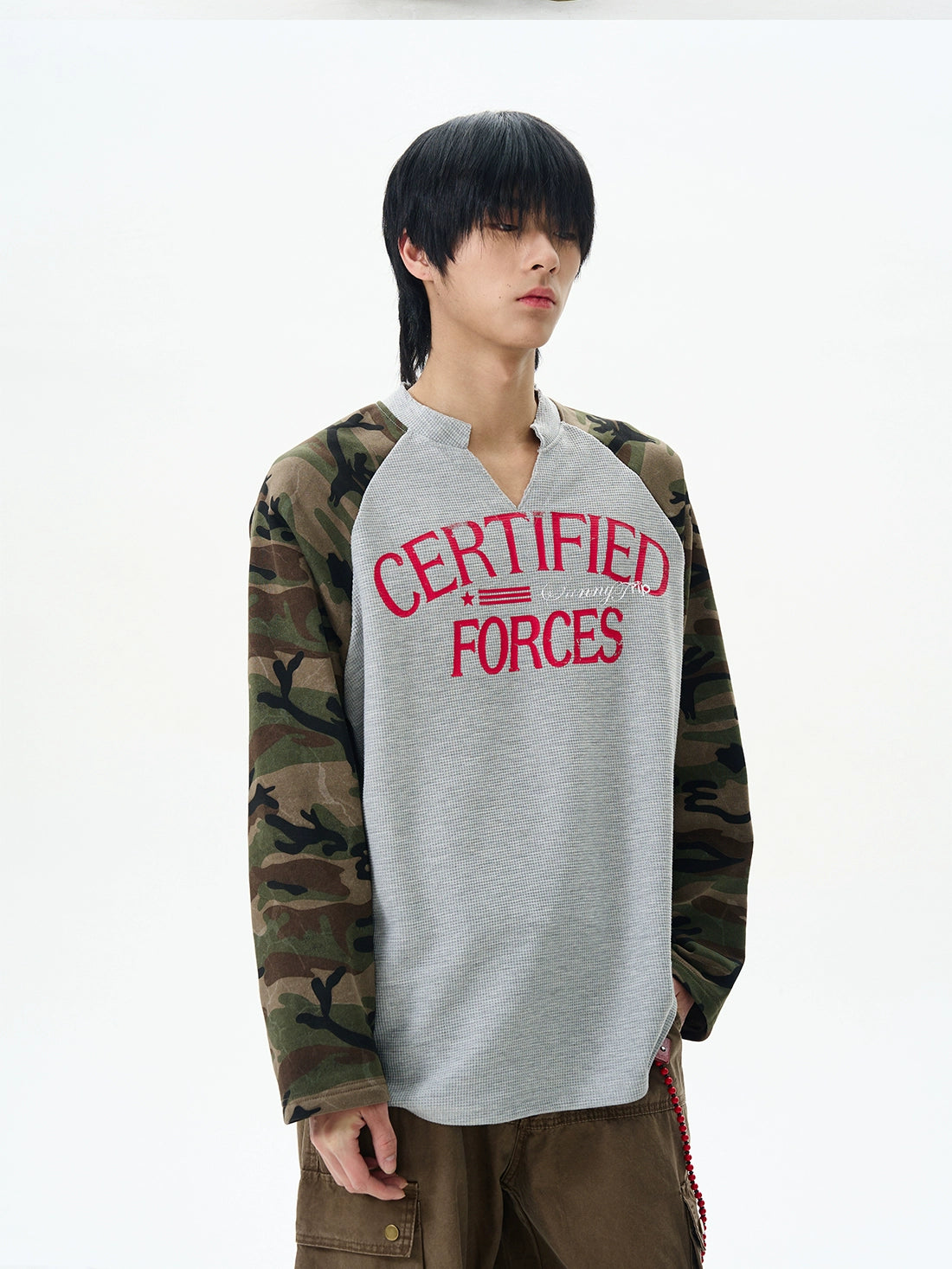 Camo Forces Varsity Henley