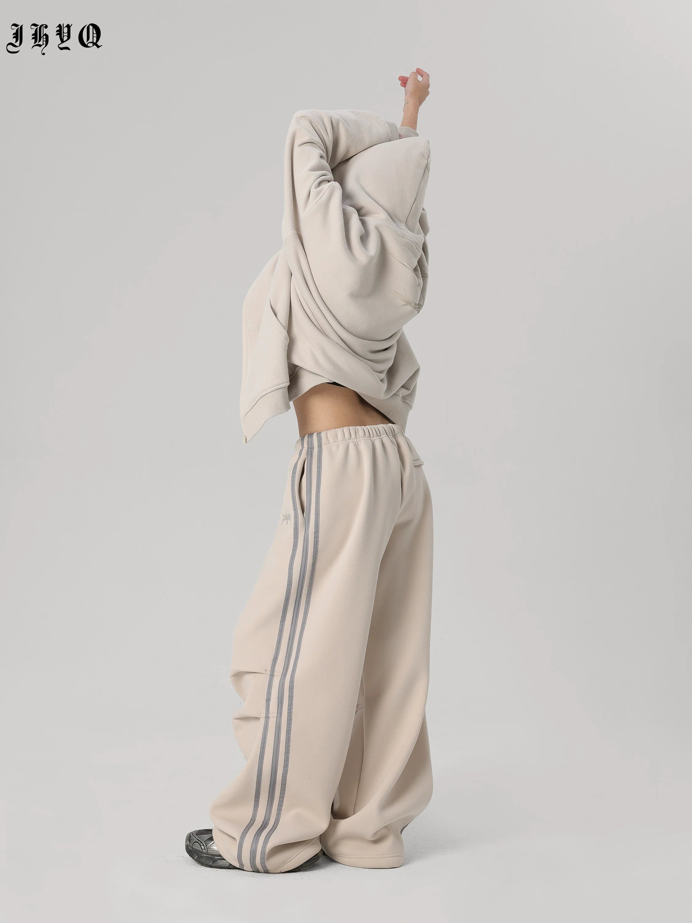 Striped Loose Sports Paratrooper Sweatpants - chiclara