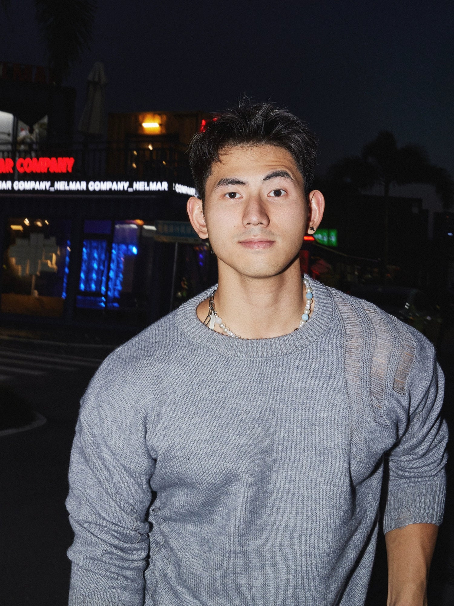 Misty Panel Textured Knit Sweater