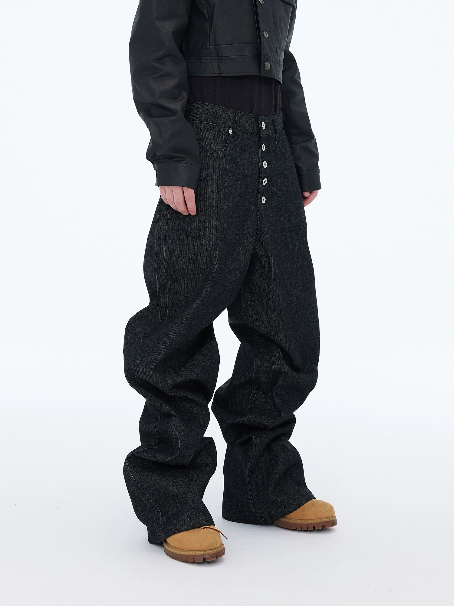 ObsidianStack Multi-Button Wide Jeans