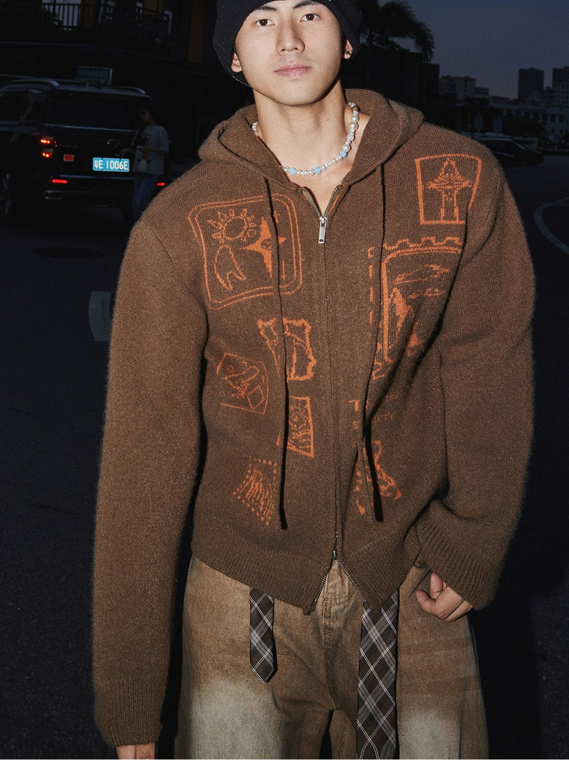 Urban Sketch Ruby Zip Hoodie