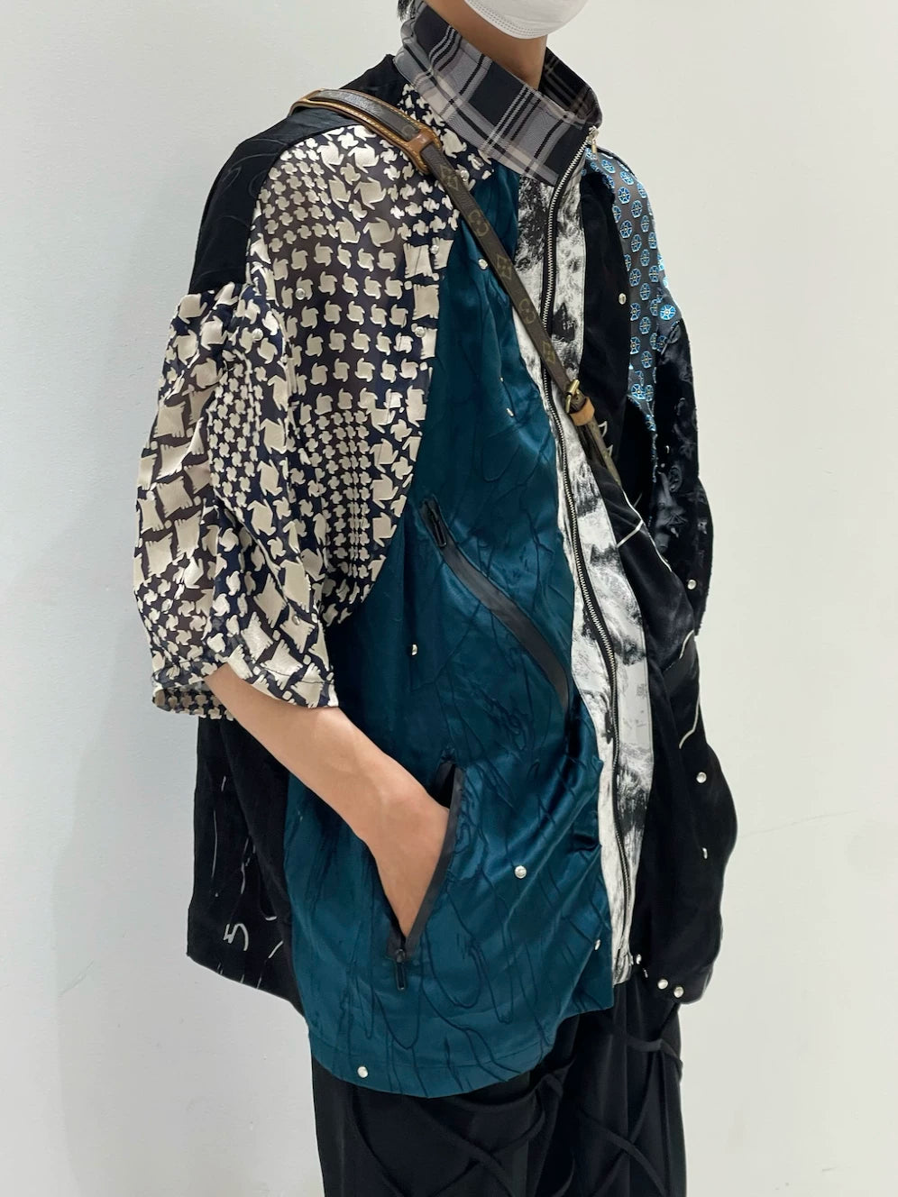 Nebula Circuit Patchwork Kimono Shirt