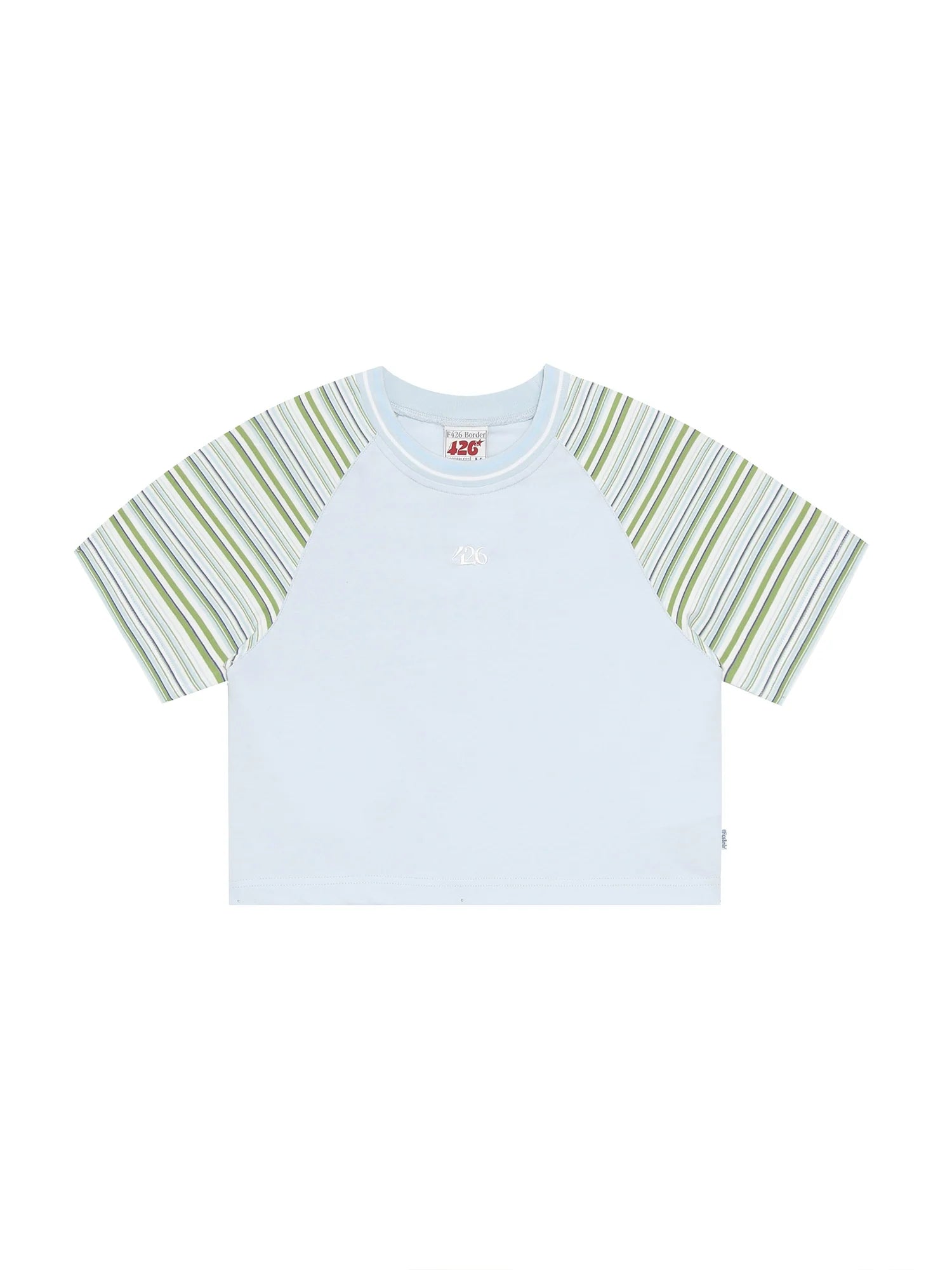 Raglan Sleeve Tee with Stripes - chiclara