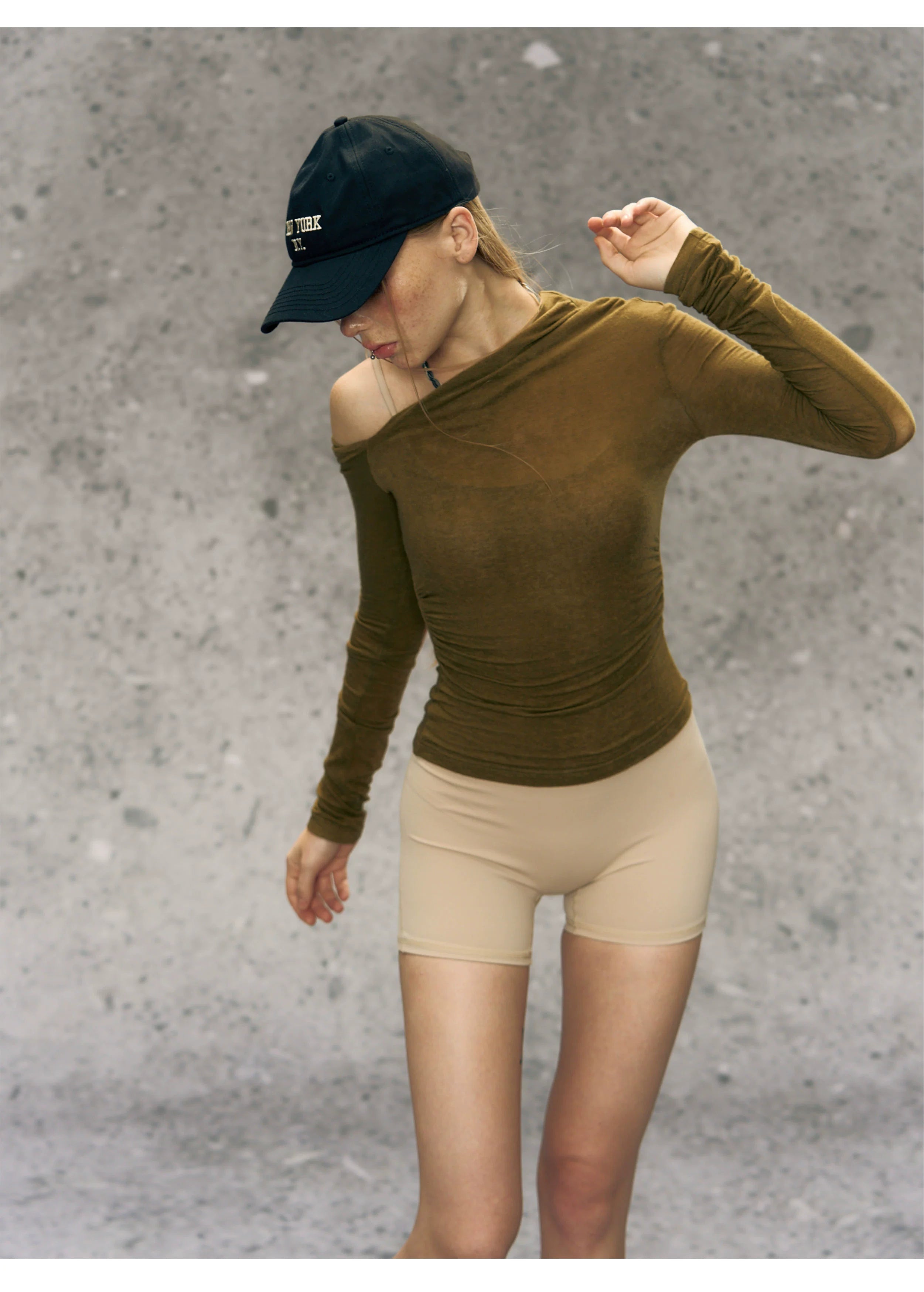 Asymmetrical One-Shoulder Long Sleeve Base Layer Top