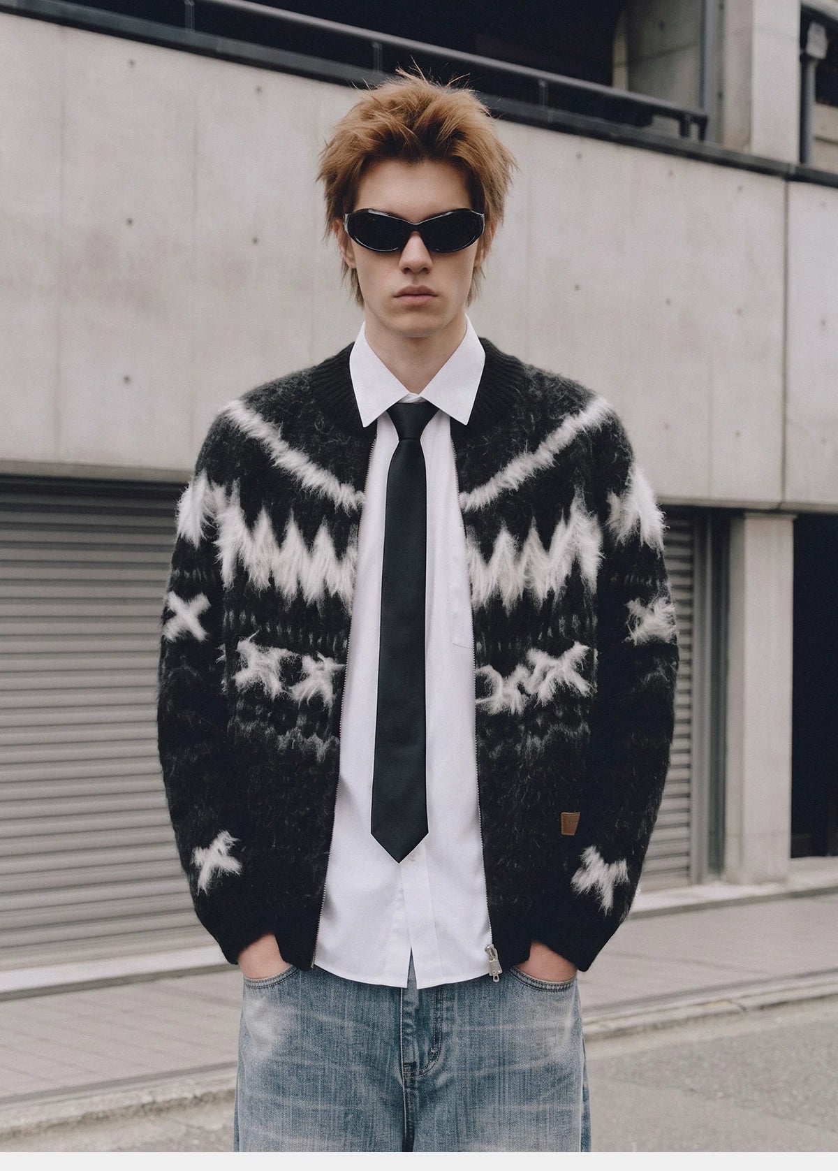 Nordic Frost Zip Knit Cardigan