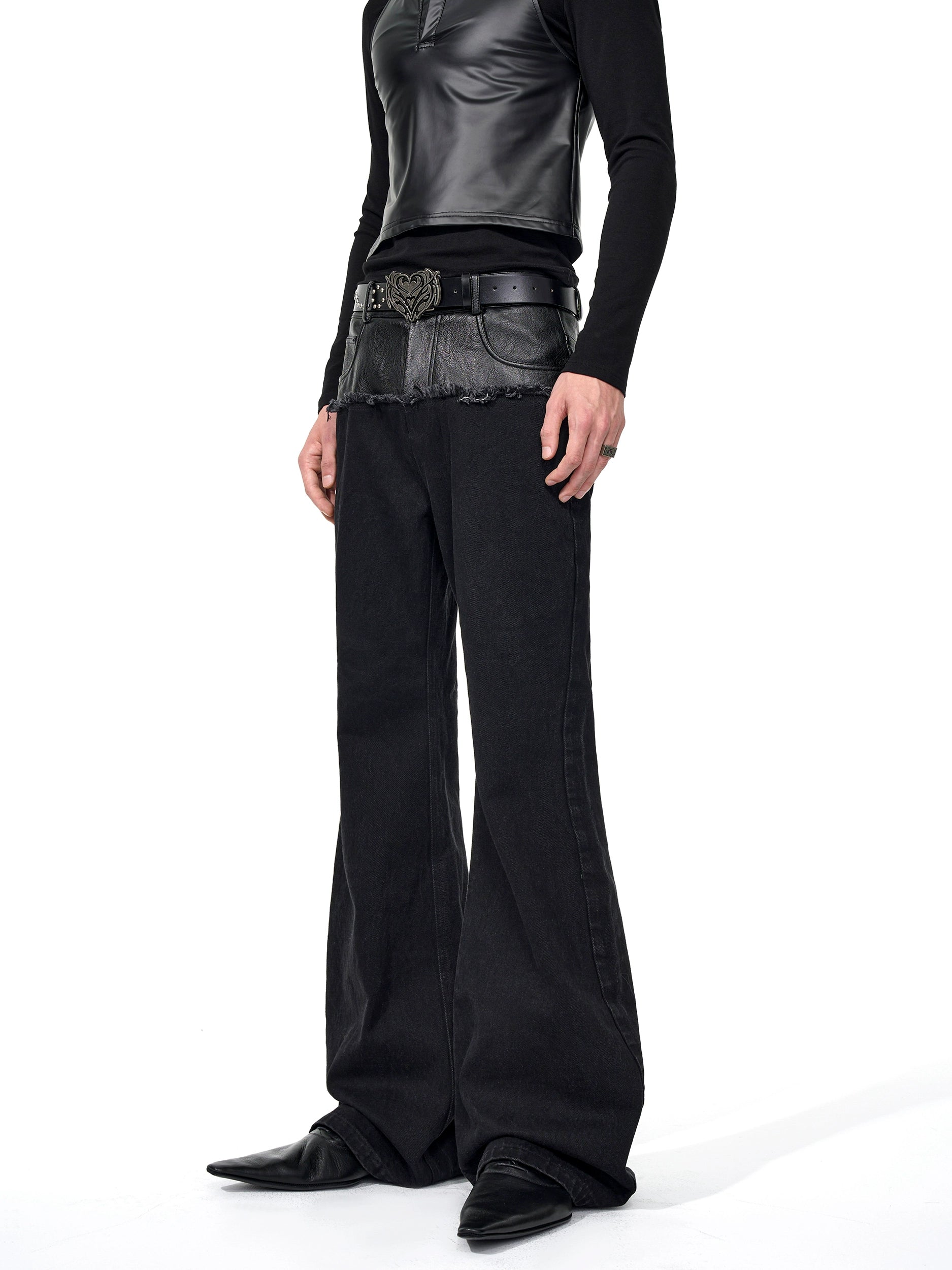 Black High Waist Flared Pants