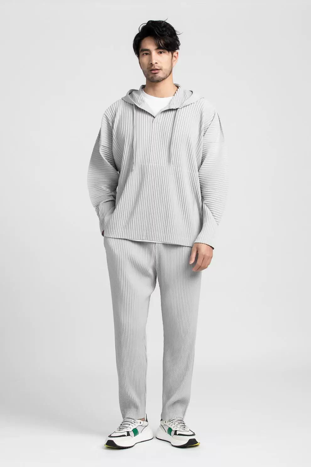 Glacier Wave Pleated Hoodie