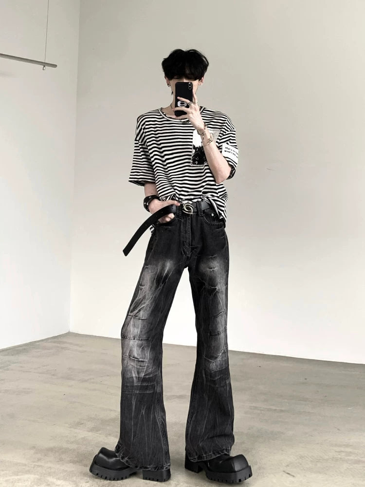 Whiskered Fade Bootcut Denim