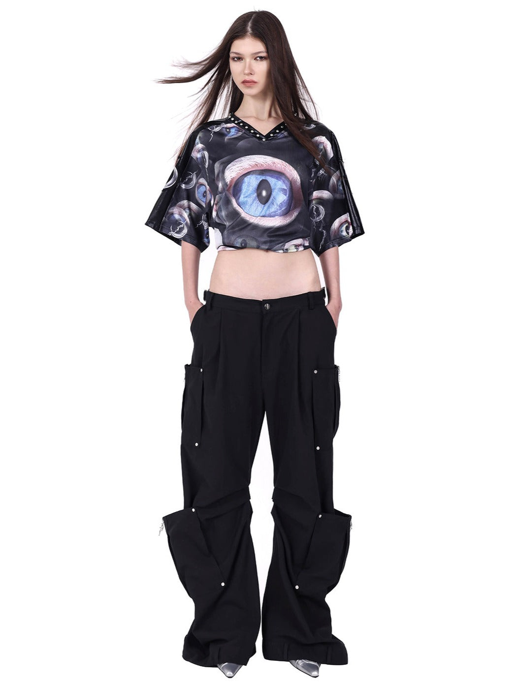 PINKSPINK Surreal Eyes Oversized T-Shirt - Black Multi