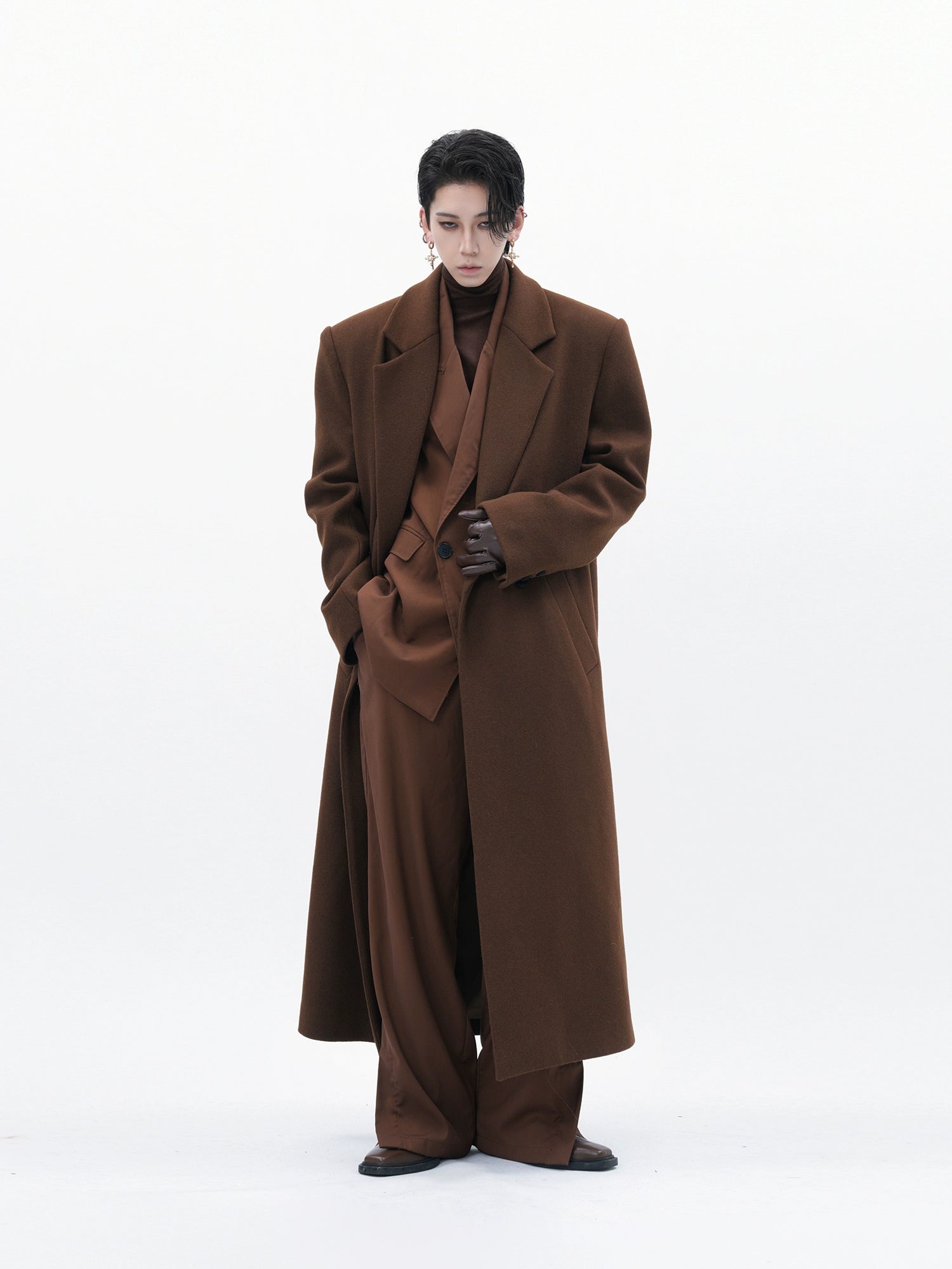 Chestnut Eclipse Wool Overcoat