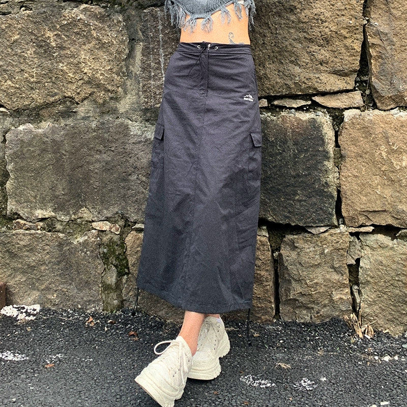 Drawstring High-Waist Skirt