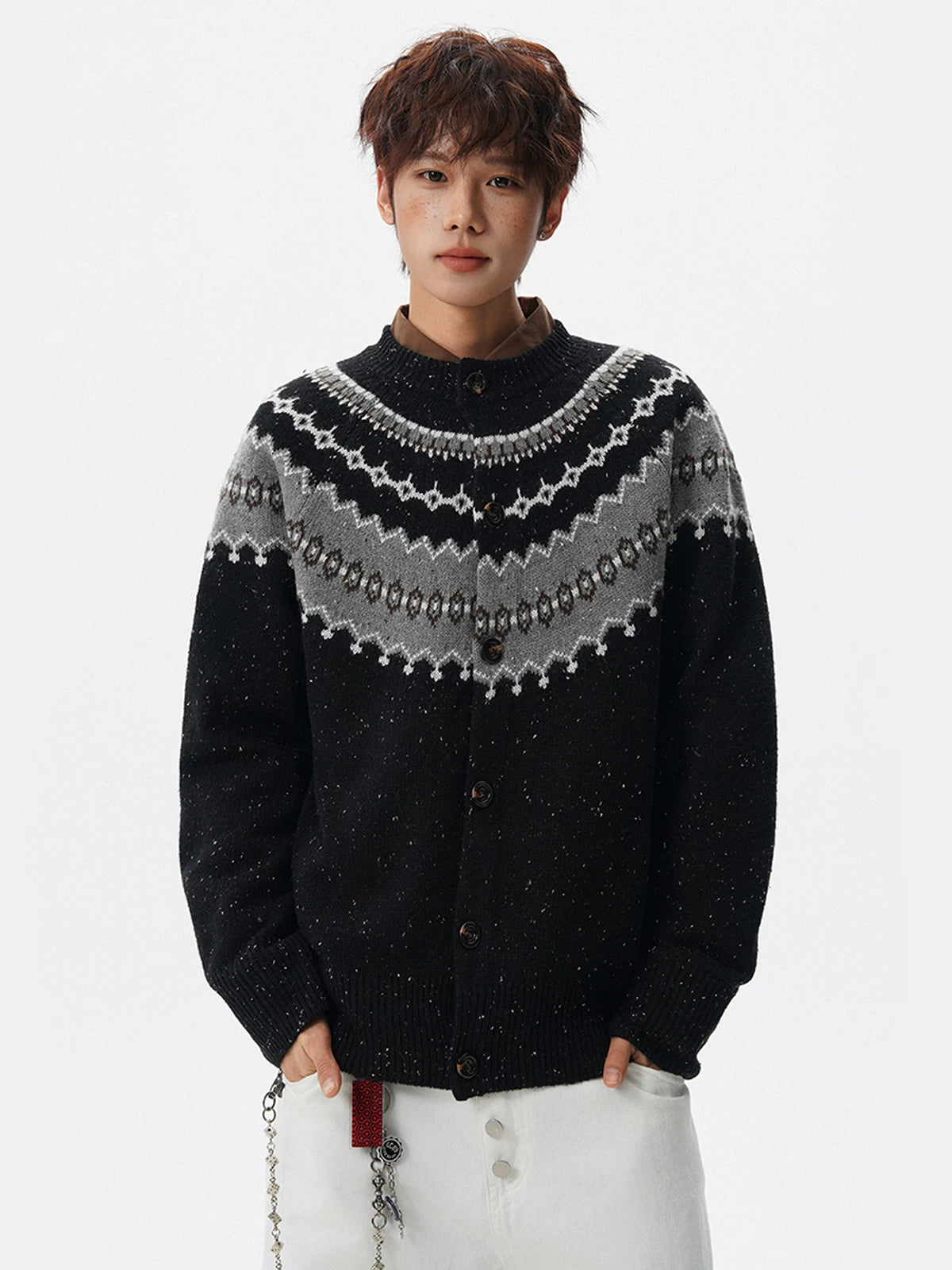 Nordic Ring Yoke Knit Cardigan