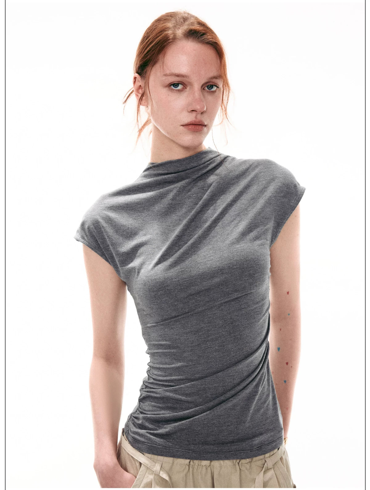 Draped Asymmetric Twist Top