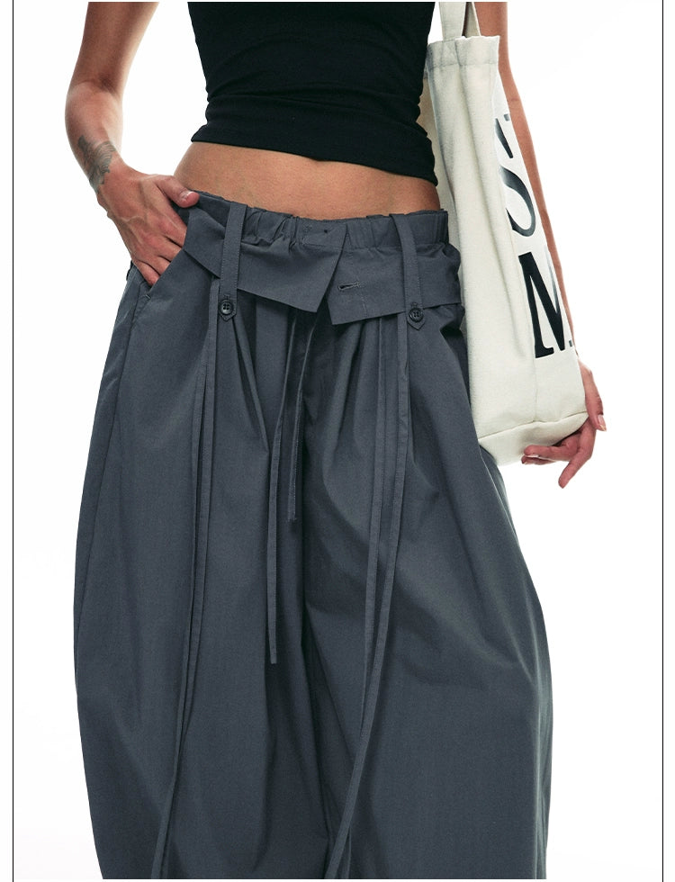 Wide-Leg Paper Bag Trousers