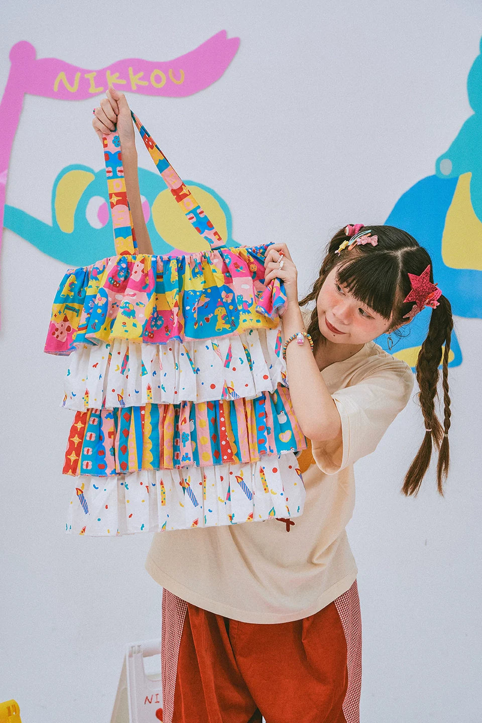 Party Candle Ruffle Layer Tote Bag