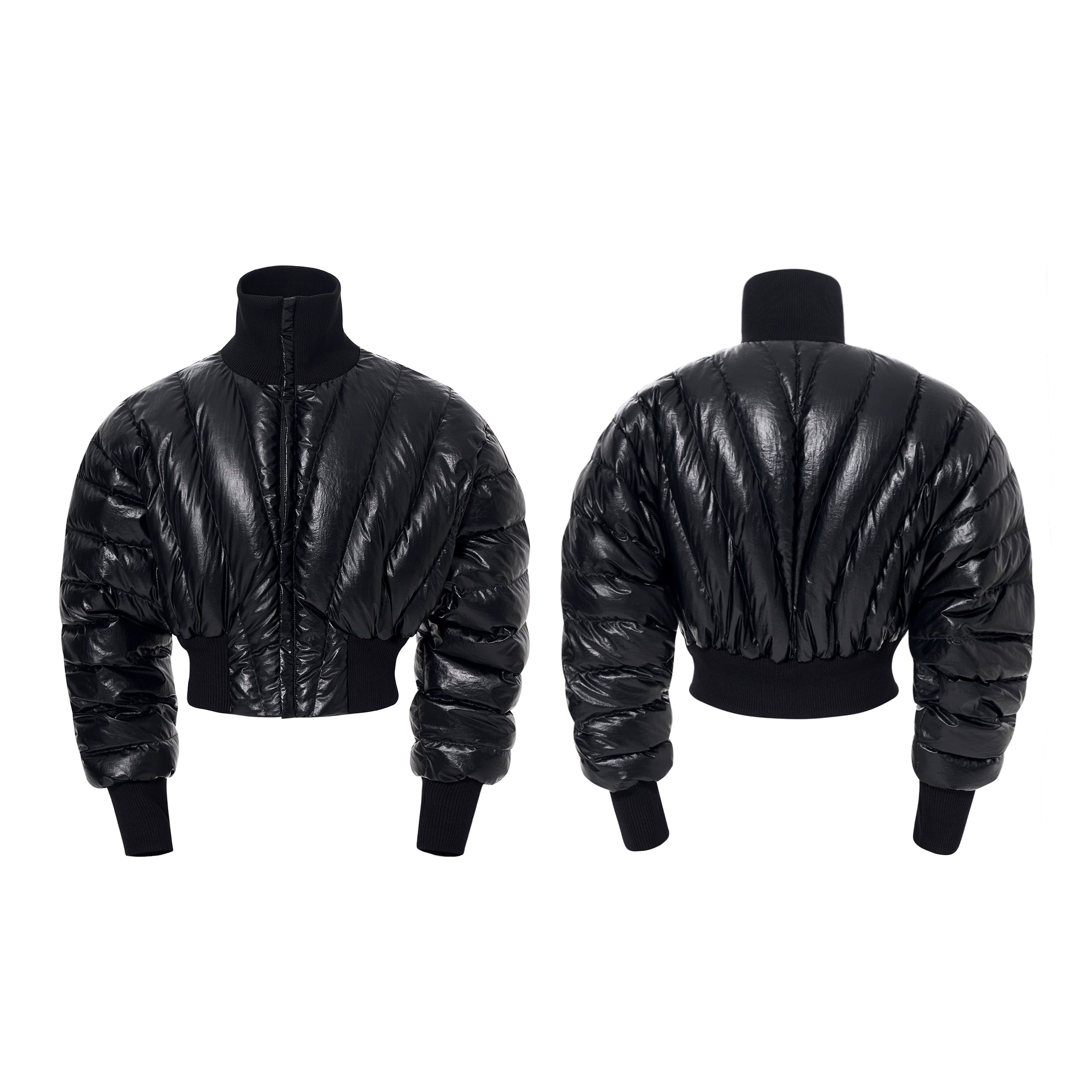 Raven Shell Armored Puffer Jacket