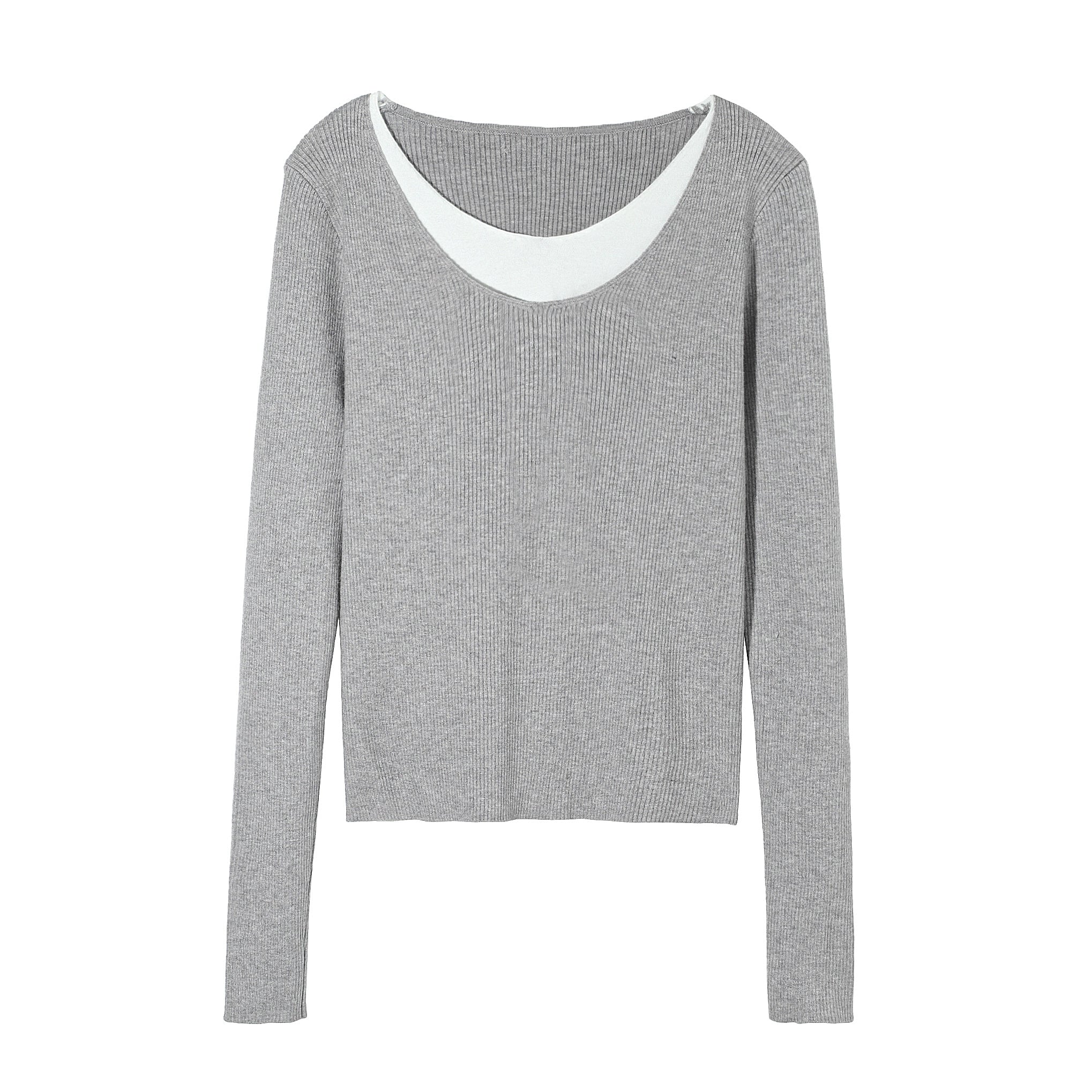 V-neck Long Sleeve Knit Sweater