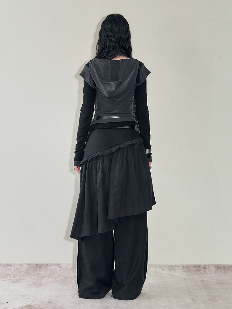 Two Layered Hooded Top