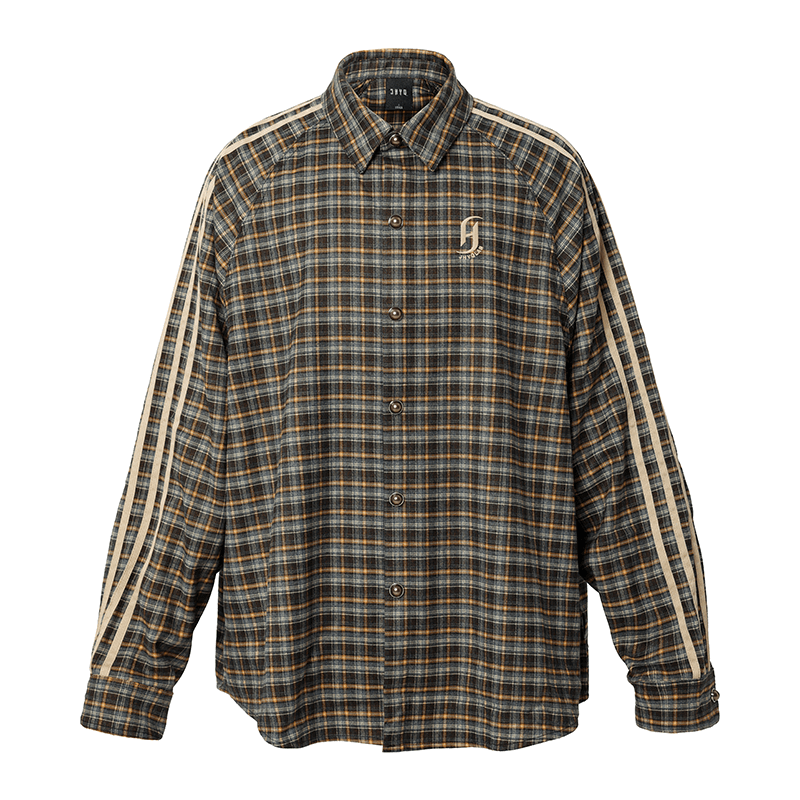 Embroidered Plaid Button-Down Shirt - chiclara