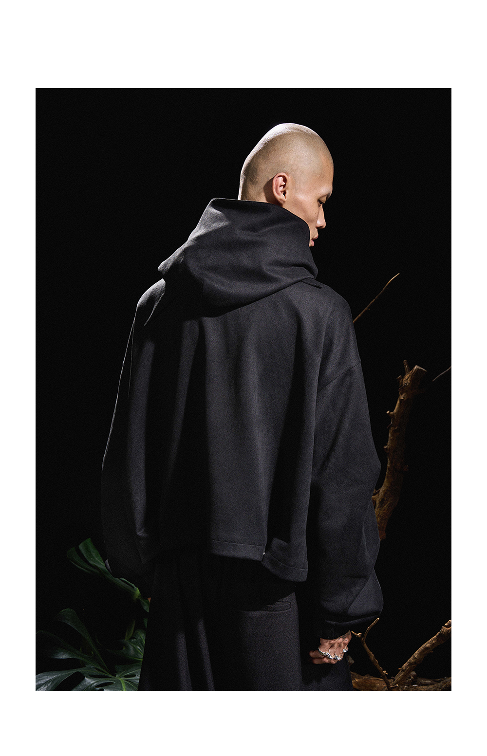 Sculpted Sleeve Funnel Neck Jacket