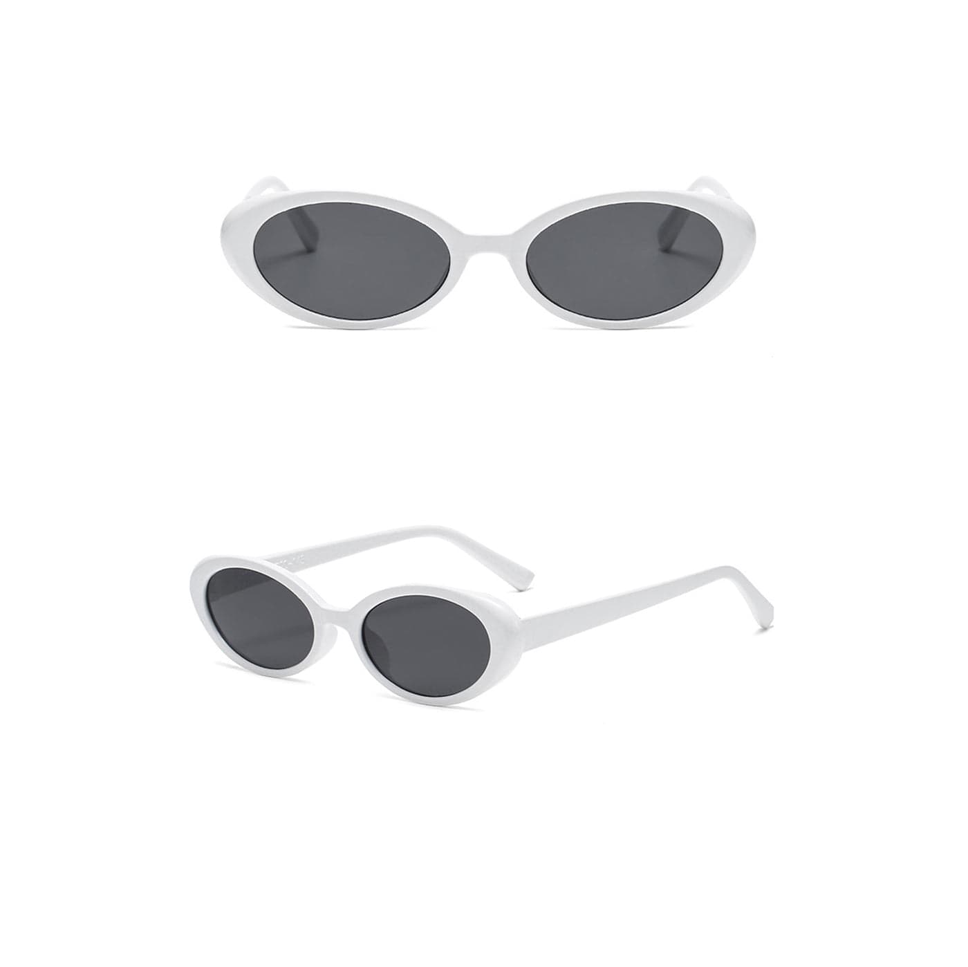 Clear Frame Retro Ellipse Sunglasses