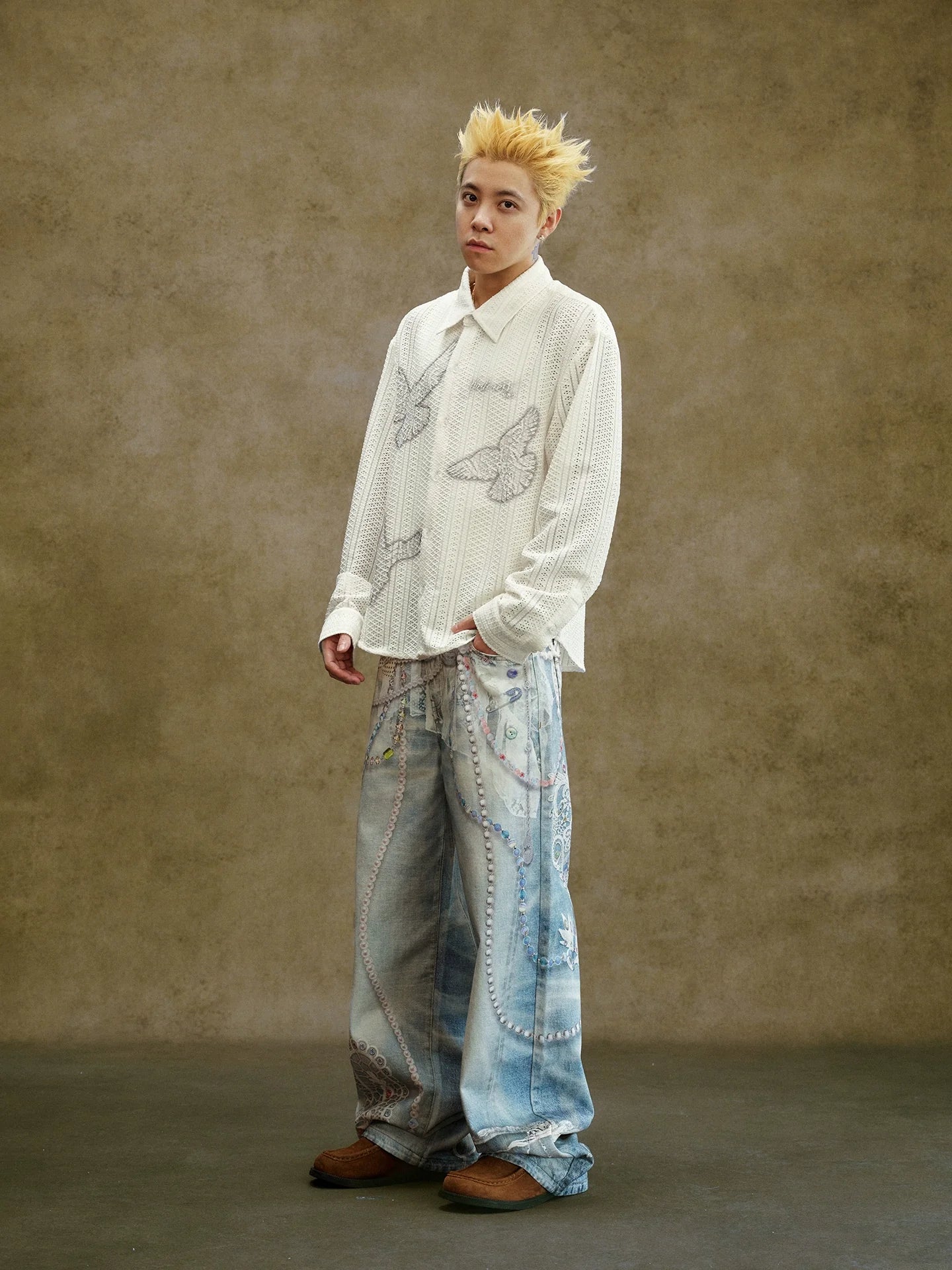 The "deconstructed" embellished jeans