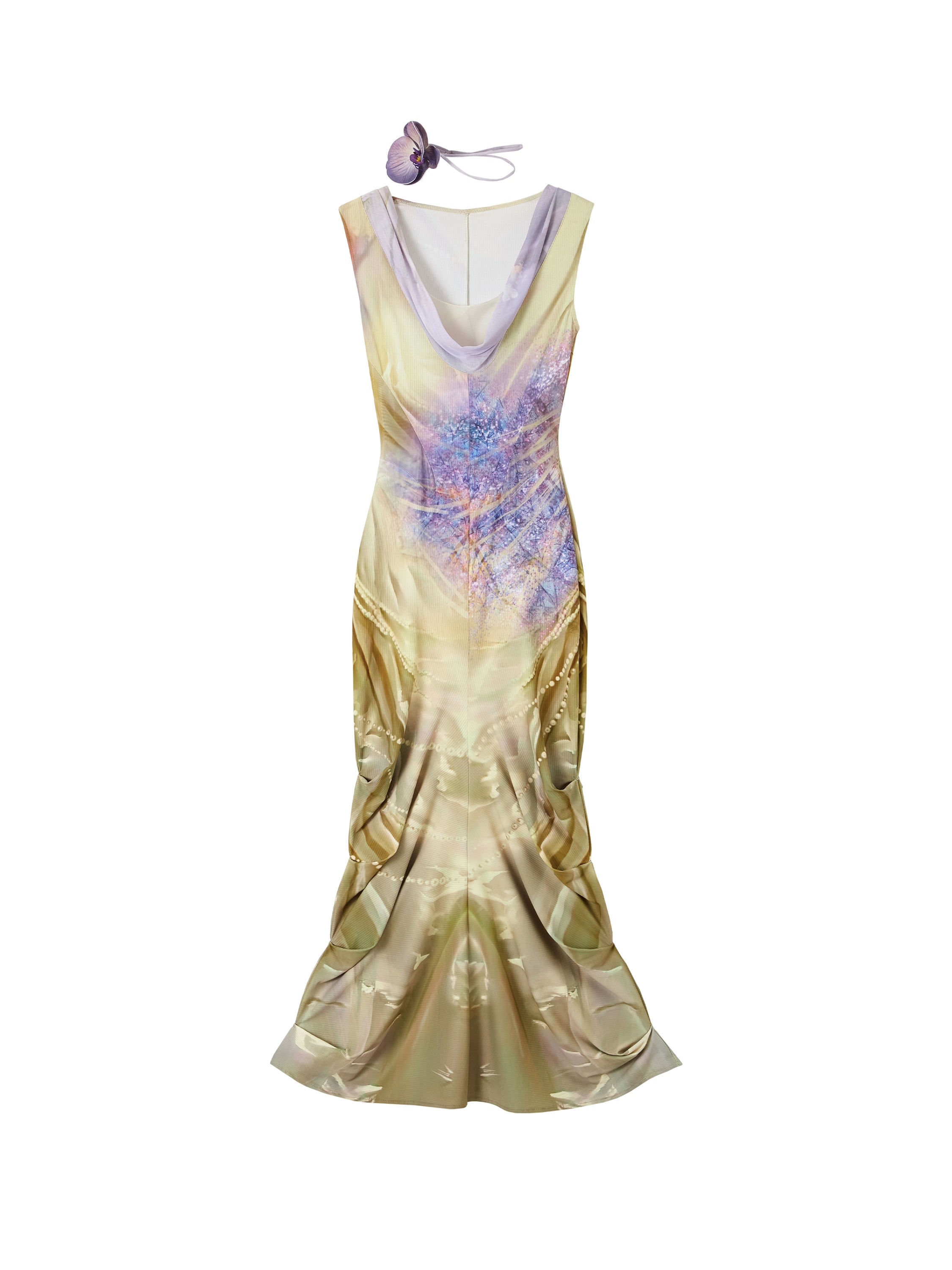 Of Akiva Iridescent Floral Mermaid Gown