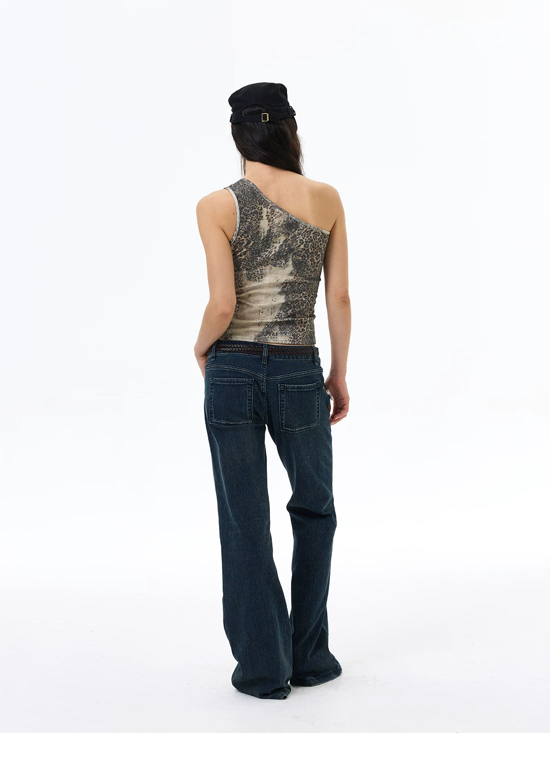 Savanna One‑Shoulder Leopard Top