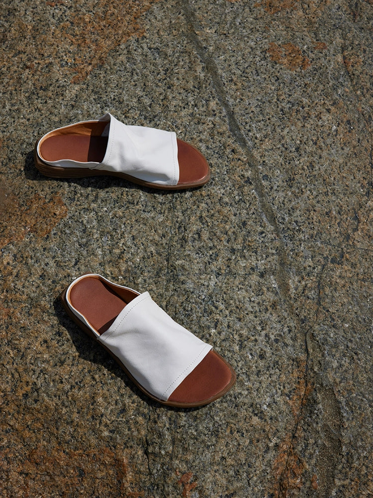 Square-Toe Slide Sandals