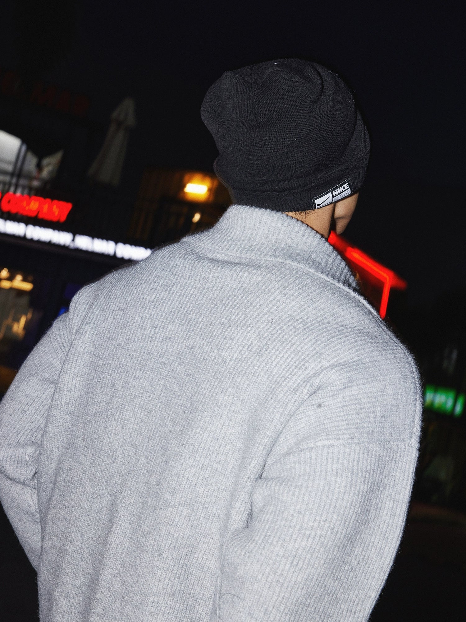 Zip Up Wide Collar Knit Jacket