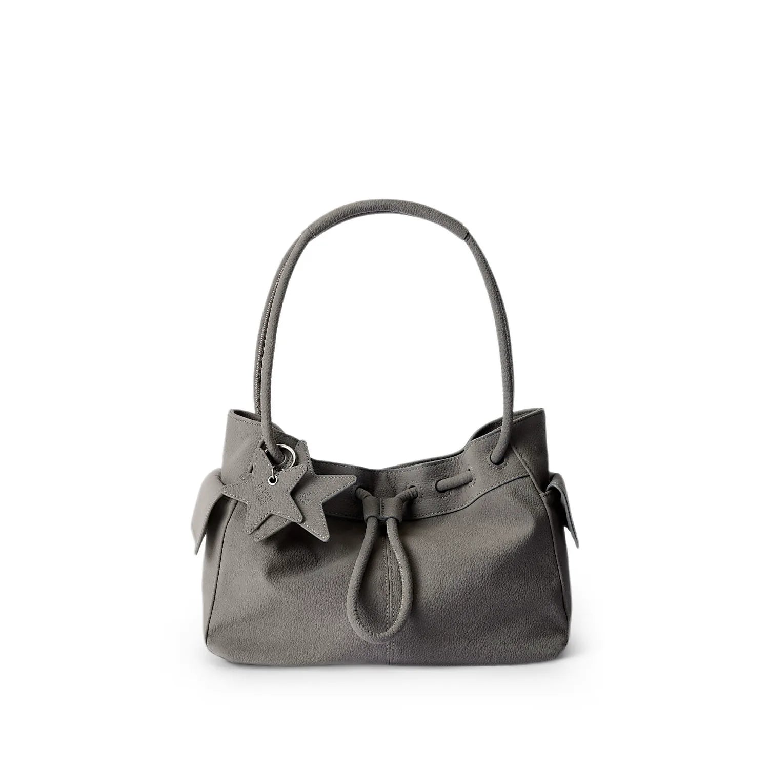 Drawstring Cloud Shoulder Bag - Elephant Gray / Small