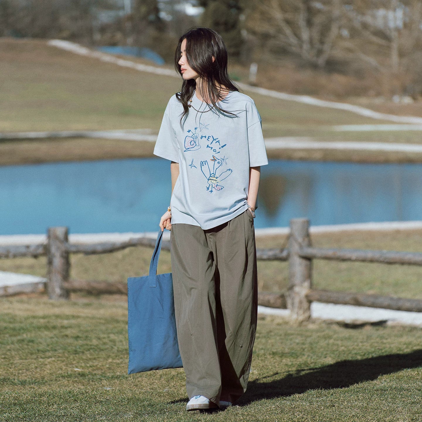 Abstract Bird Sketch Oversized T Shirt