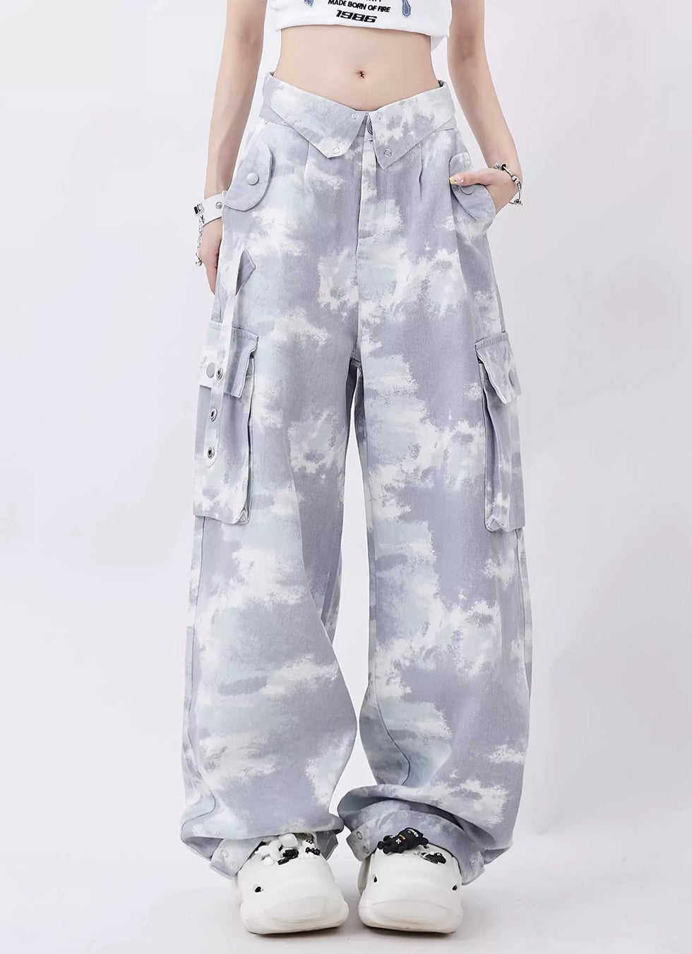 Flap Waist Loose Casual Pants - chiclara