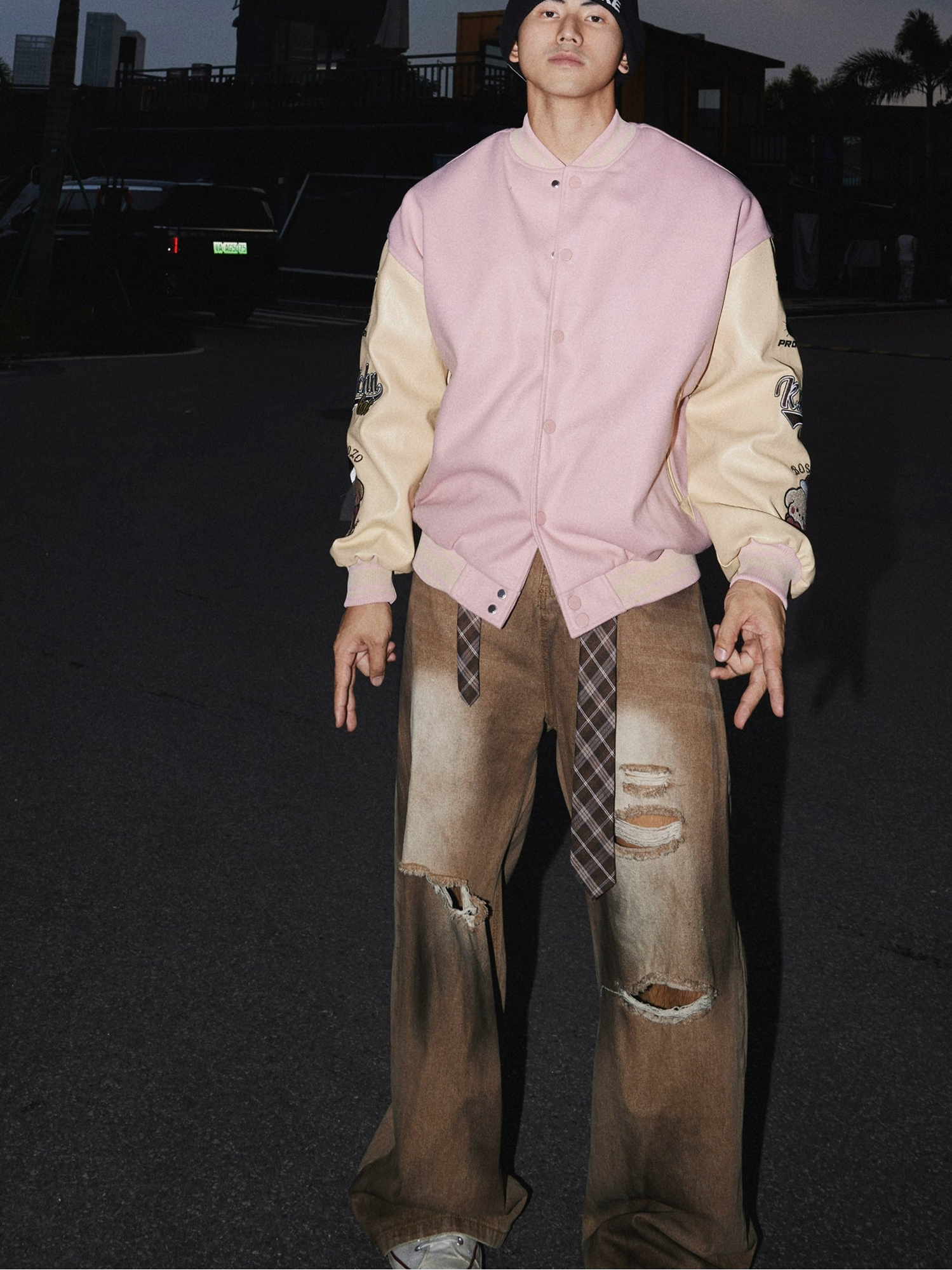 Pastel Dream Patch Varsity Jacket