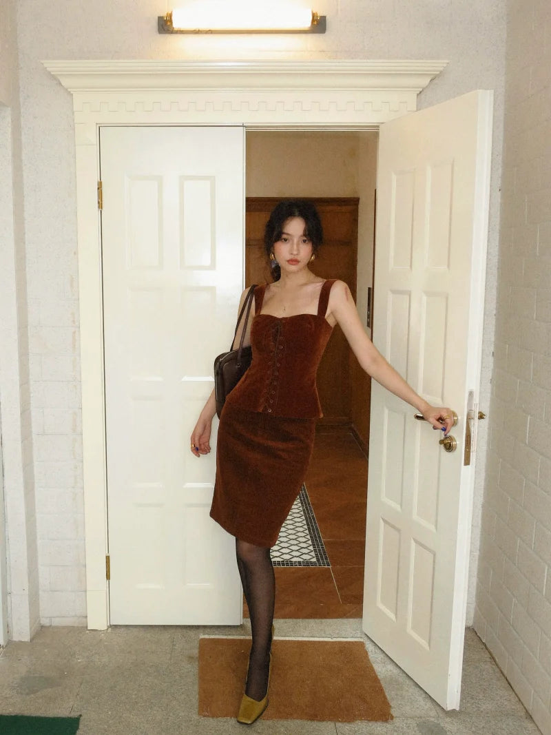 Corduroy Button-Front Mini Skirt