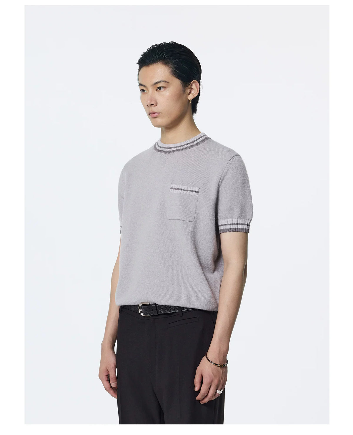 Camden Contrast-Trim Pocket Knit Tee