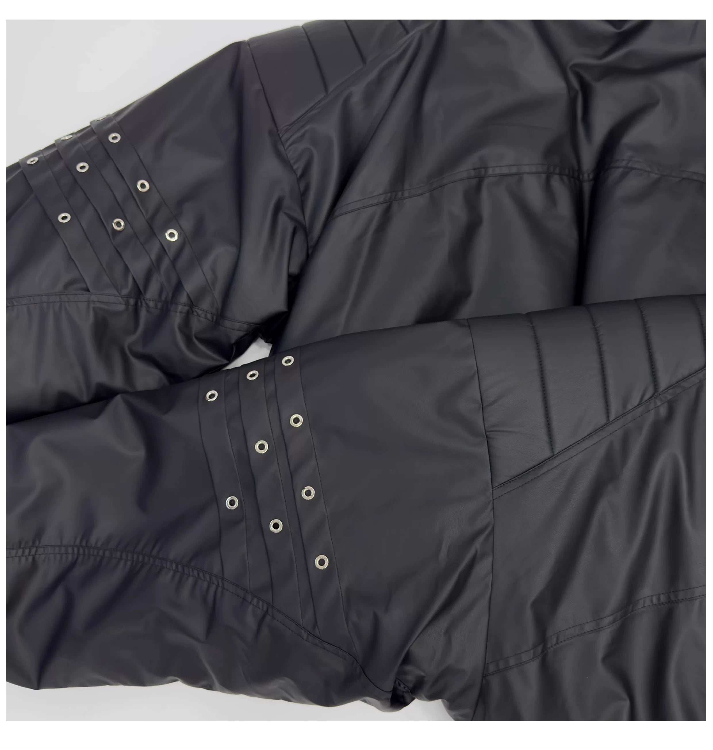 Midnight Rivet Hooded Puffer Bomber