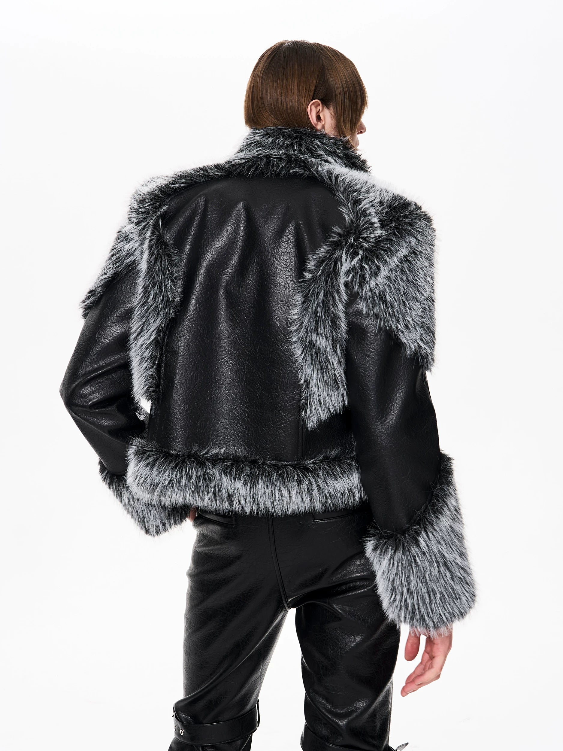 Frostfang Trim Faux-Fur Biker Jacket