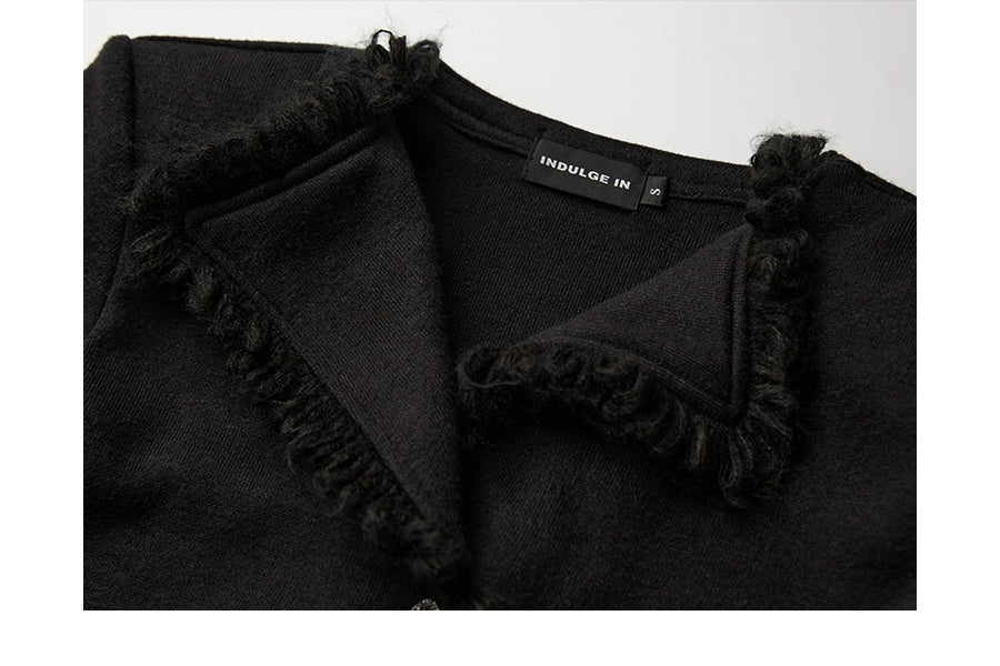 Black Asymmetrical Knit Jacket