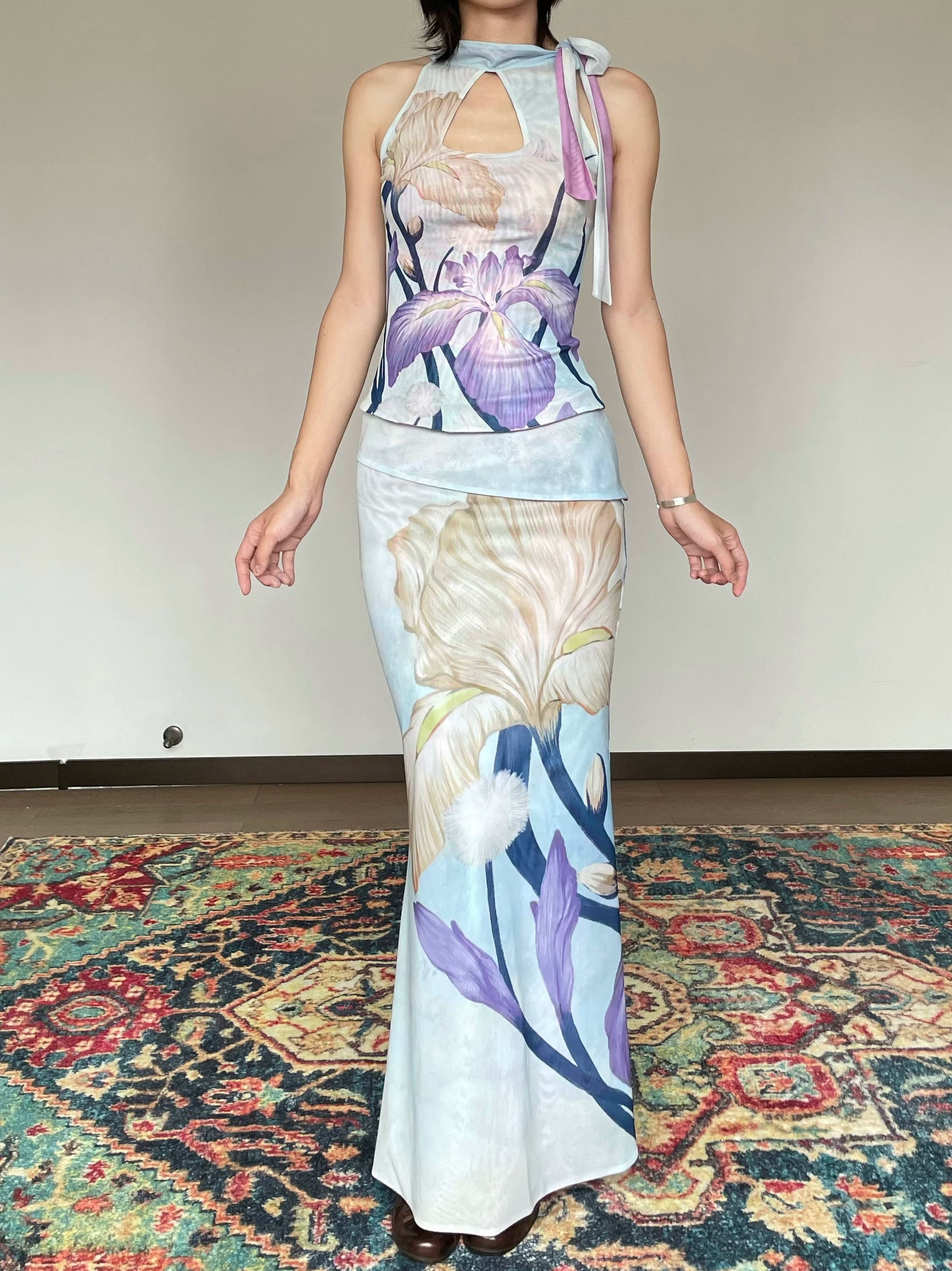 Watercolor Iris Gown
