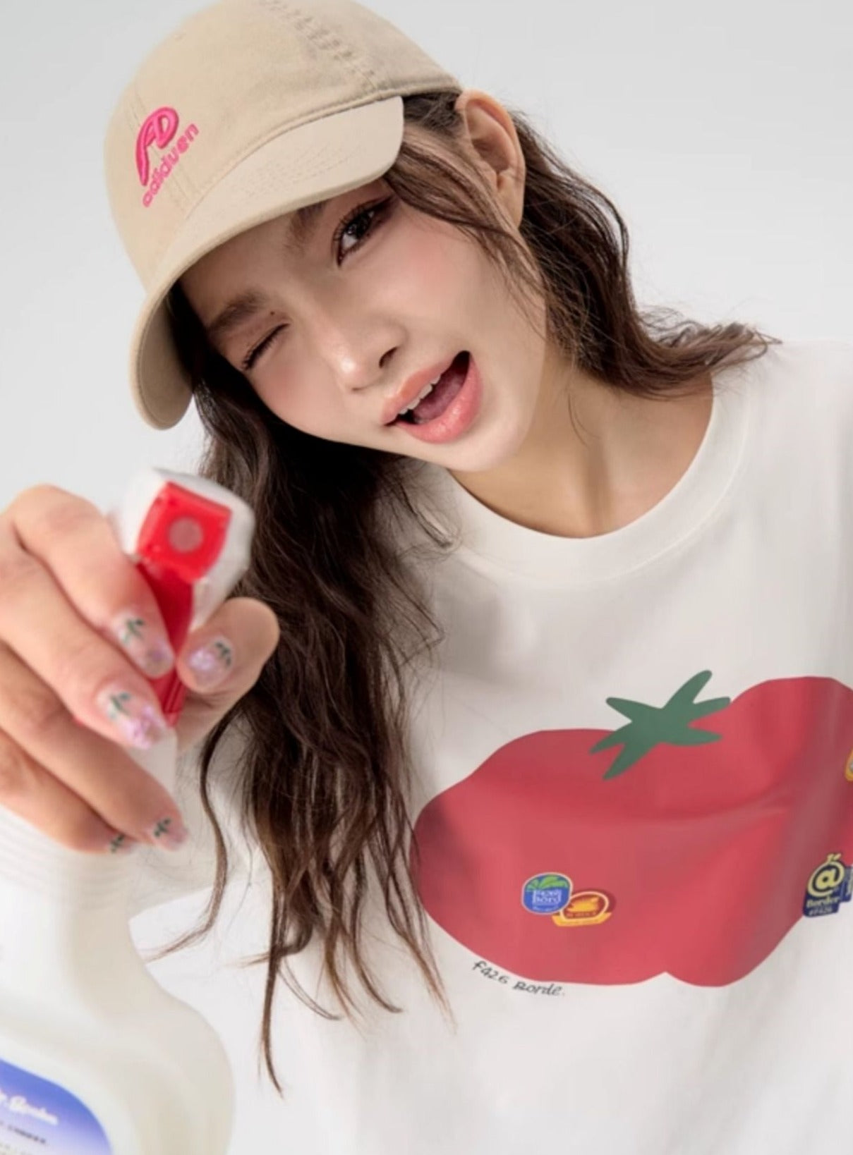 Loose Fit Fruit Label Tee - chiclara