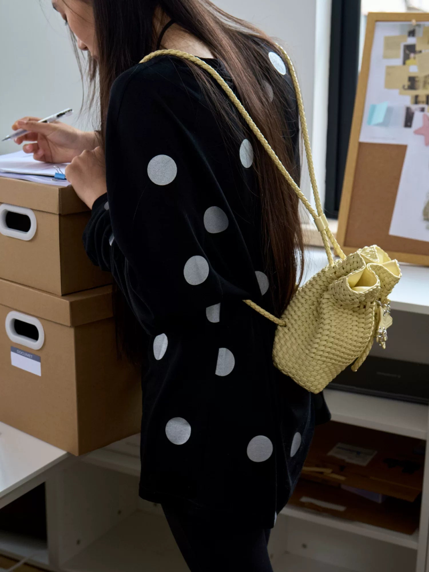 Woven Star Drawstring Backpack - view 2