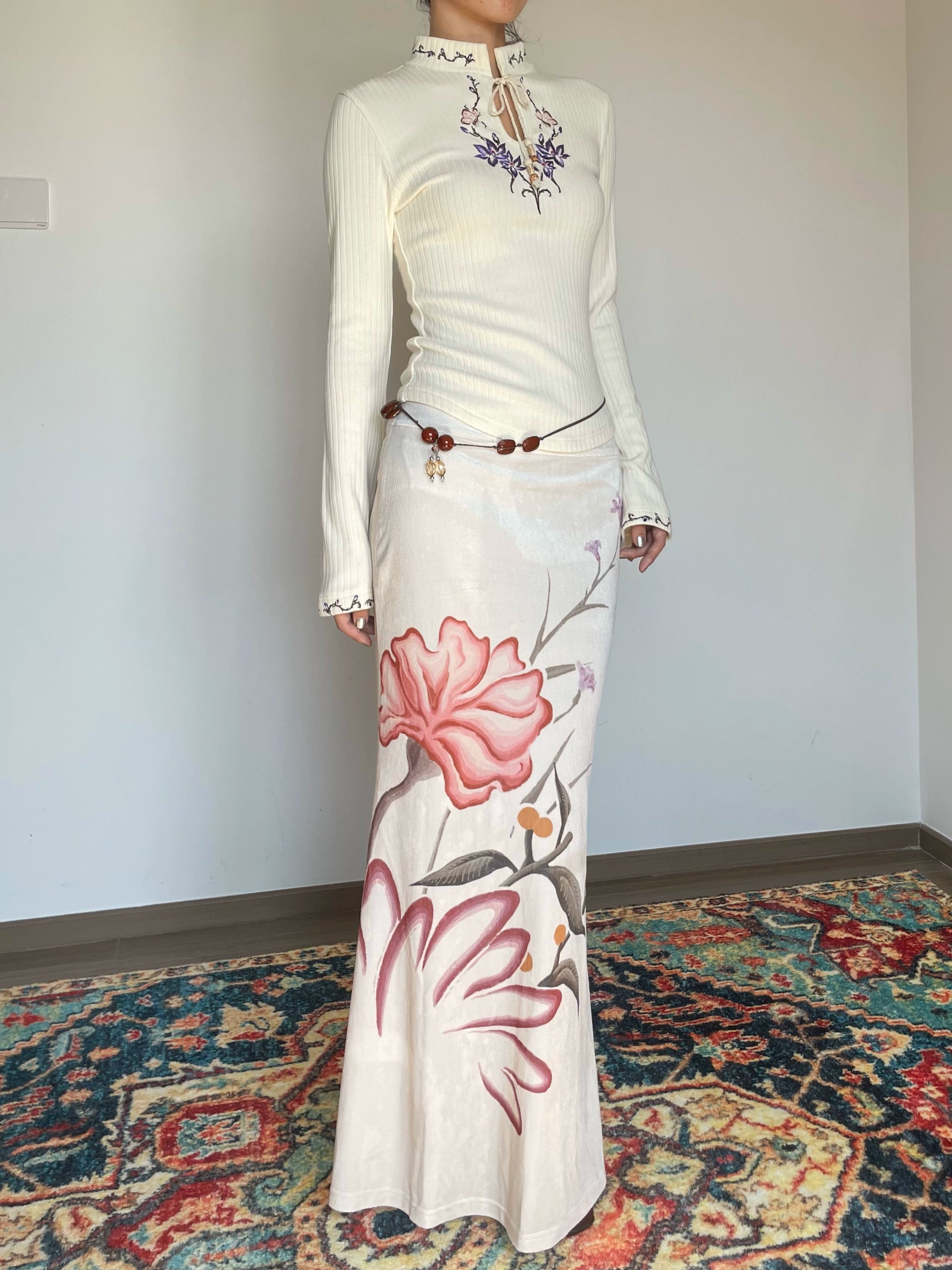 Floral Mandarin Sweater
