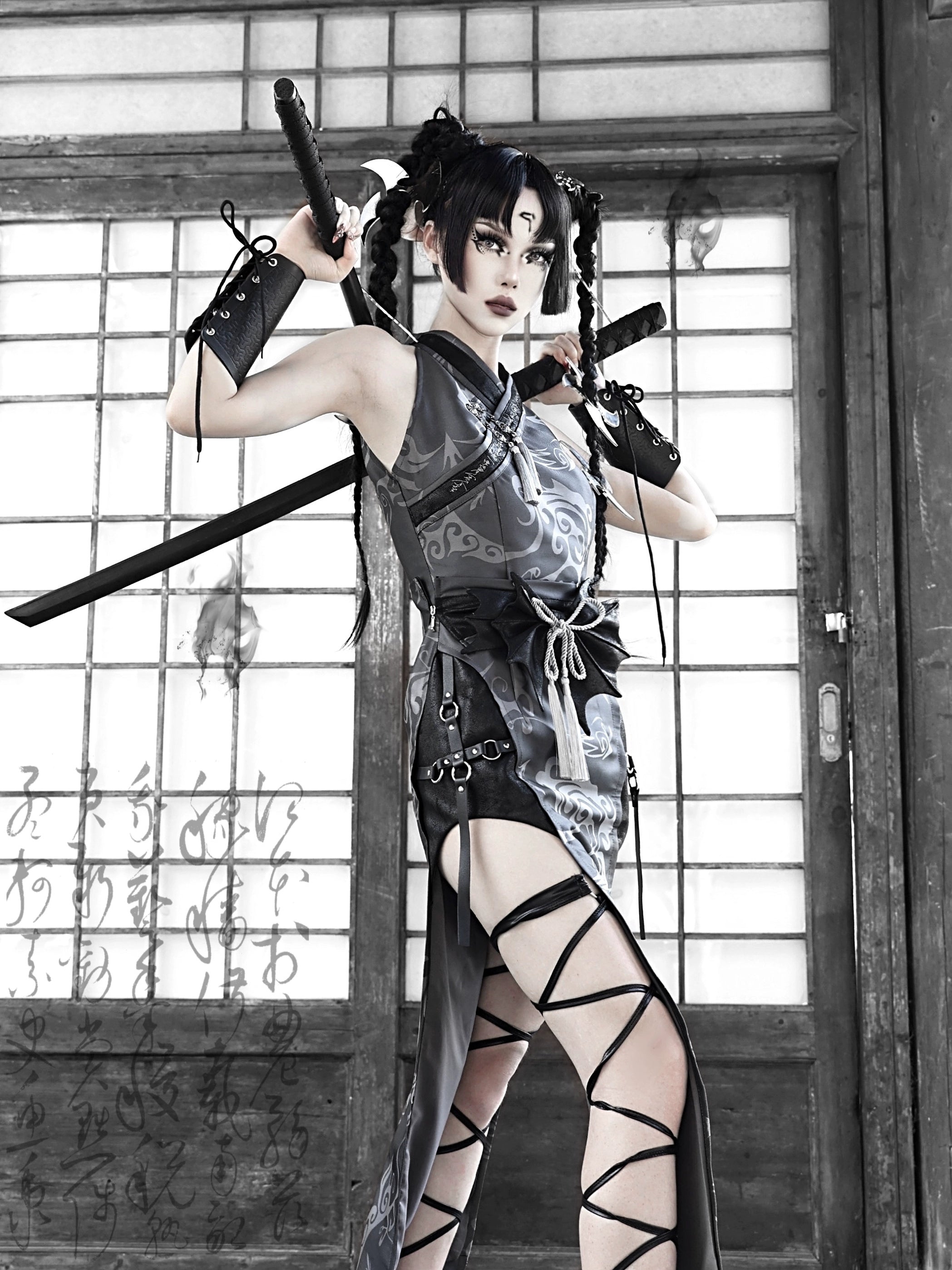 Gothic Samurai Kimono Dress