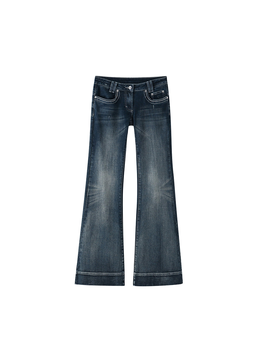 Worn-In Vintage Wash Flare Jeans
