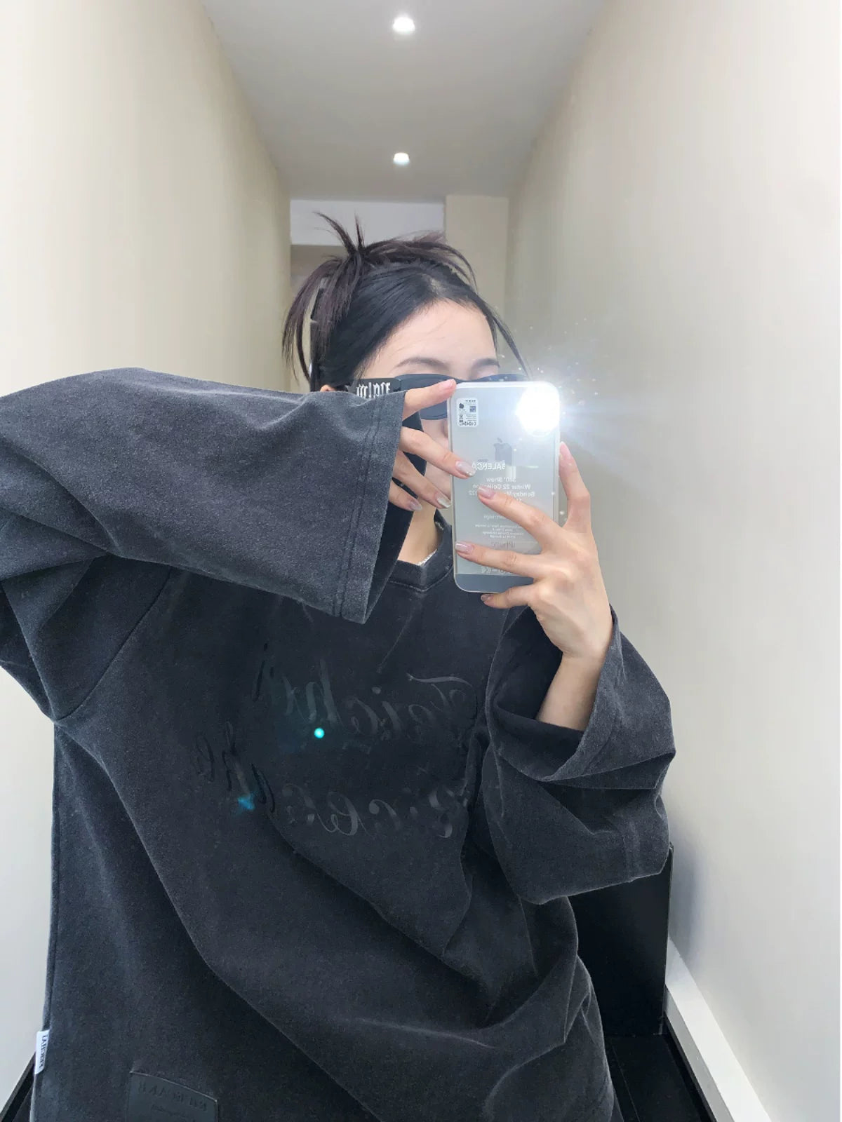 Midnight Script Fleece Crewneck Sweater