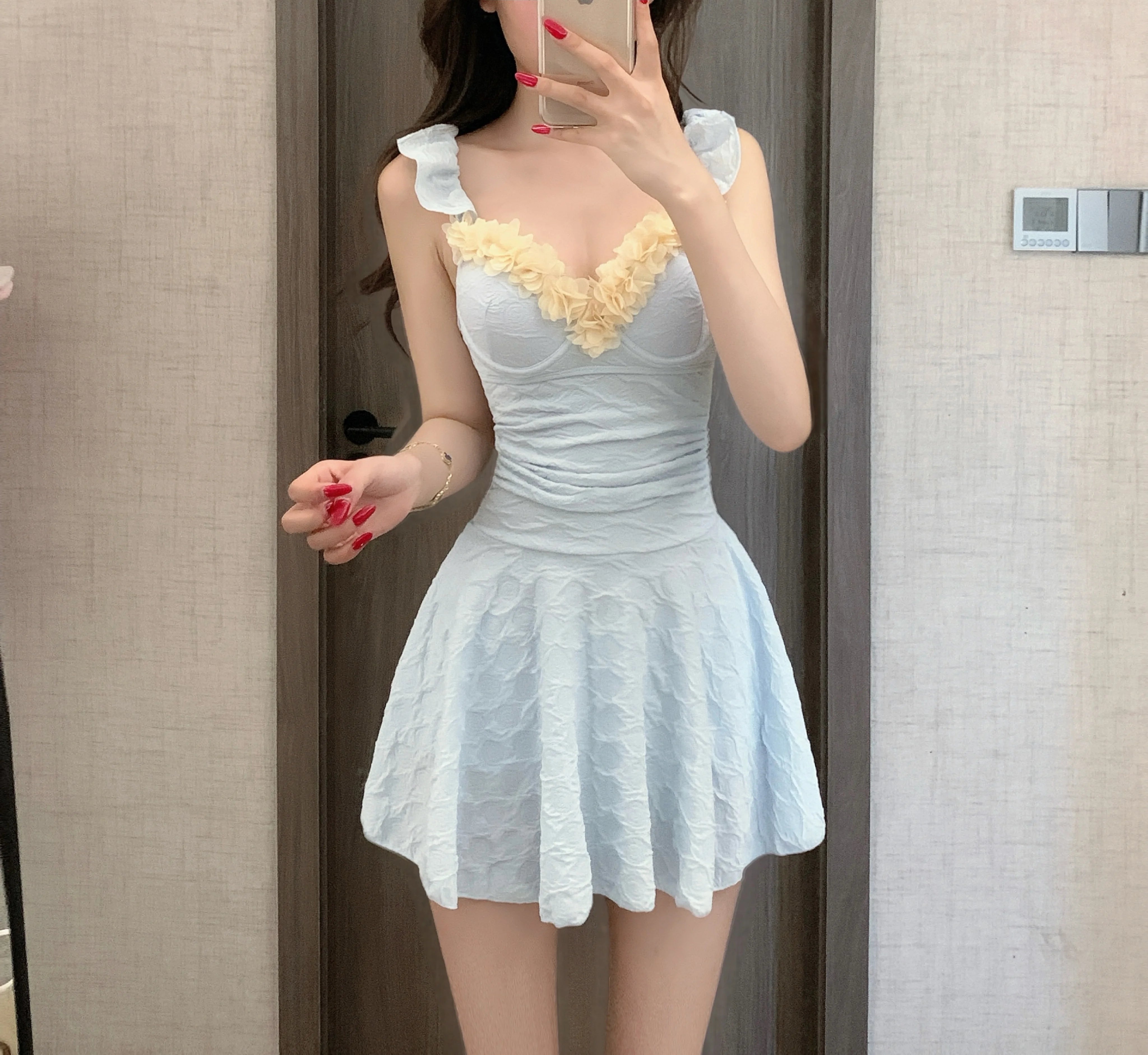Petal Flutter Ruffle One‑Piece