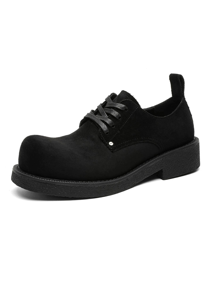 Modern Chunky Suede Platform Derbies