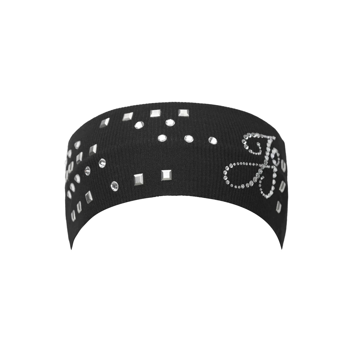 Crystal Initial Studded Knit Headband