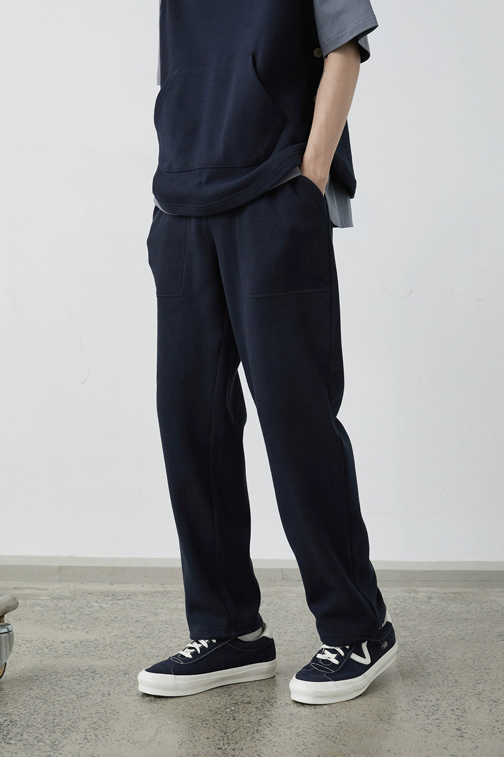 Drawstring Wide-Leg Athletic Pants